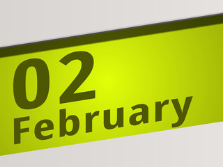 Date 02 February green Display Symbol