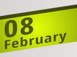 Date 08 February green Display Symbol