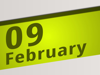 Date 09 February green Display Symbol