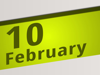 Date 10 February green Display Symbol