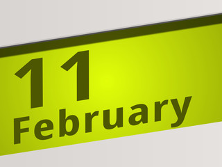 Date 11 February green Display Symbol