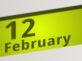 Date 12 February green Display Symbol