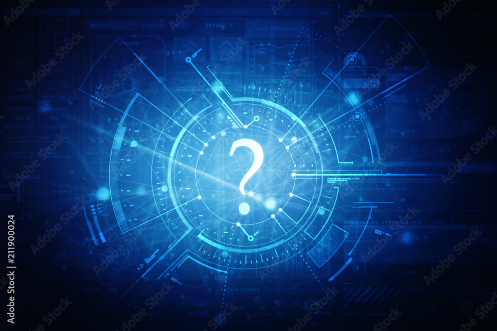 Poster 2d rendering question mark concept