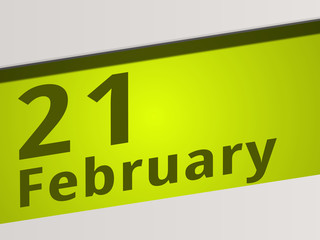 Date 21 February green Display Symbol