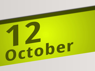 Date 12 October green Display Symbol