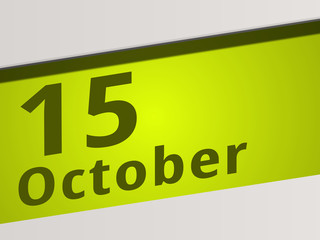 Date 15 October green Display Symbol