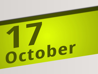 Date 17 October green Display Symbol