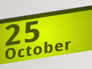 Date 25 October green Display Symbol