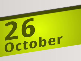 Date 26 October green Display Symbol