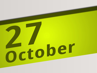 Date 27 October green Display Symbol