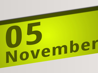Date 05 November green Display Symbol