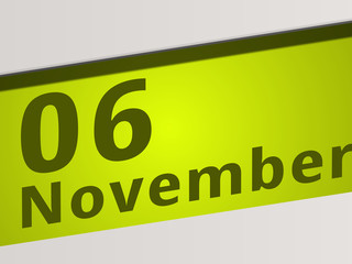 Date 06 November green Display Symbol
