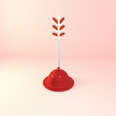 3d rendering picture of cartoon red plunger.
