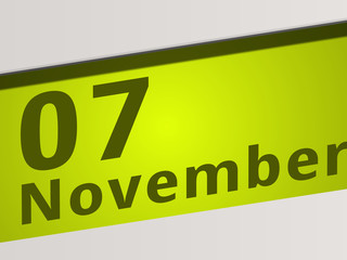 Date 07 November green Display Symbol