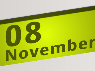 Date 08 November green Display Symbol