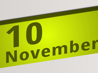 Date 10 November green Display Symbol
