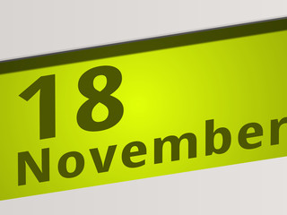 Date 18 November green Display Symbol