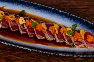 Grilled sliced tuna