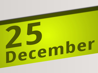 Date 25 December green Display Symbol