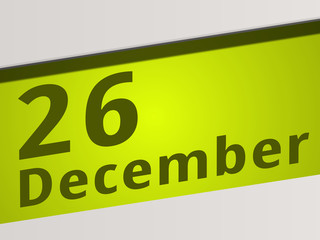 Date 26 December green Display Symbol