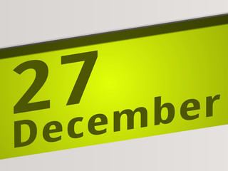Date 27 December green Display Symbol
