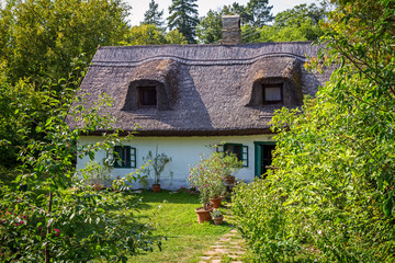 Typical old Hungarian architecture style in a small village Szigliget