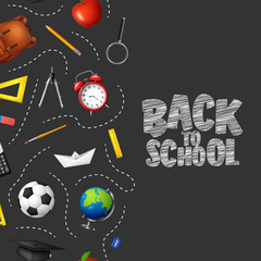 Back to school in chalkboard background