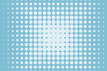 Light Blue halftone background. Digital gradient. Abstract backdrop with circles, point, dots.