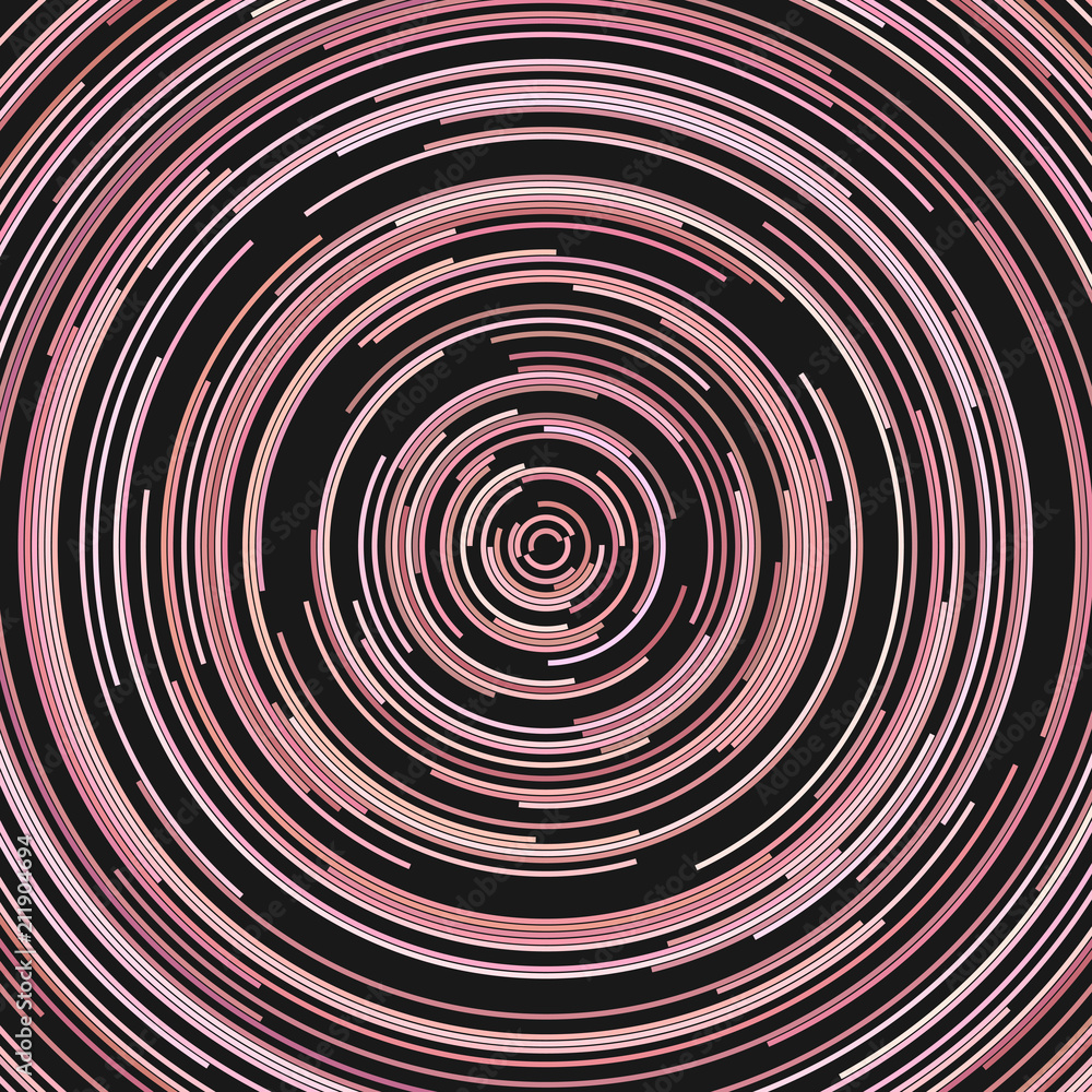 Poster hypnotic abstract circular line pattern background - vector graphic design
