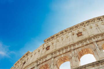 Colosseum, or Coliseum in the centre of the city of Rome, Italy.