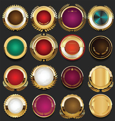 retro vintage badges golden collection vector illustration
