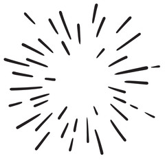 Obraz premium Vintage Hand Drawn Design Element Fireworks Black Rays