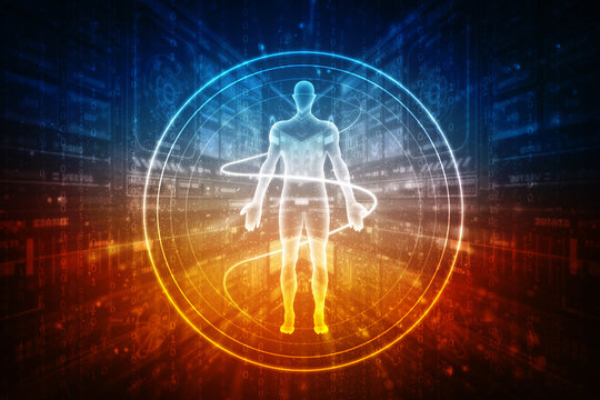 2d illustration Human Male Muscle Body
