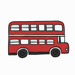 Red double-decker London bus illustration