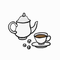 British-style tea culture illustration