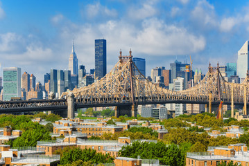 New York, Queensborough Bridge  across the East River between the Manhattan and  Long Island City...