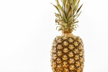 Pineapple, close-up, isolated on white background