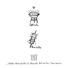 음식점 포스터 / 손으로 그린 식당 그림