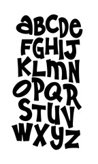 Hand lettering font. Vector alphabet