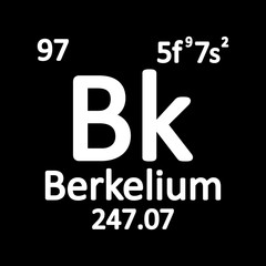 Periodic table element berkelium icon.