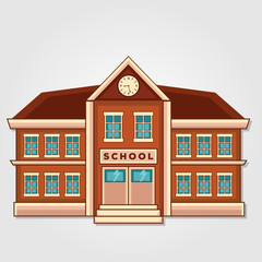 School building. Flat style vector illustration