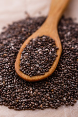 chia seeds on a light rustic background