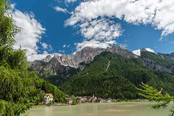 Lake of Alleghe. Dolomites.