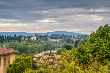 Fototapeta na wymiar Panoramic view in Siena