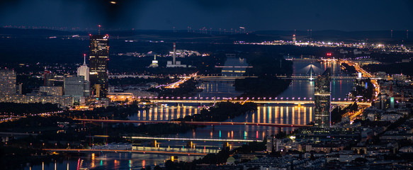 Danube, Vienna at night