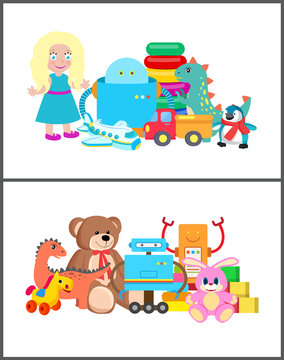 Cubes and Bunny Collection Vector Illustration