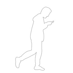 isolated person outline