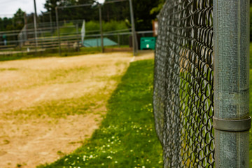 fencing along baseball diamond at park