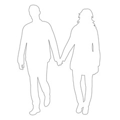 outline guy and girl