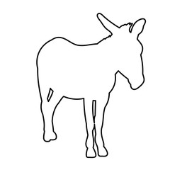  isolated contour of a donkey